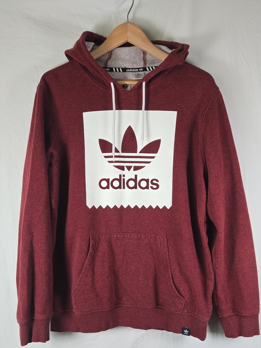 Adidas Maroon Hoodie with White Trefoil Logo